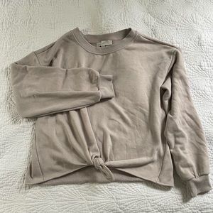 LOFT Front Tie Crew Neck Sweatshirt